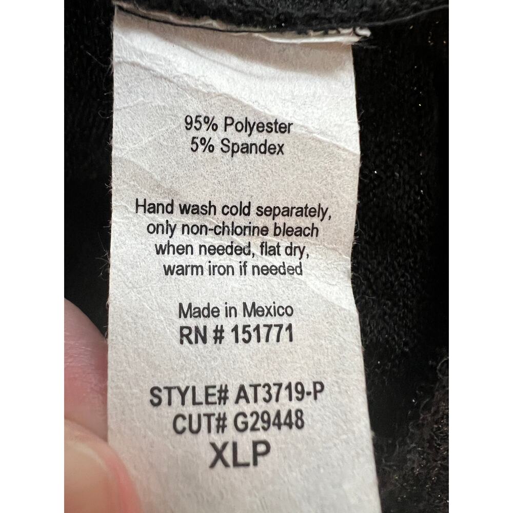 Kaileigh Top Womens XLarge Petite Black Silver Metallic Knit Cutout Back NEW! - Picture 10 of 11